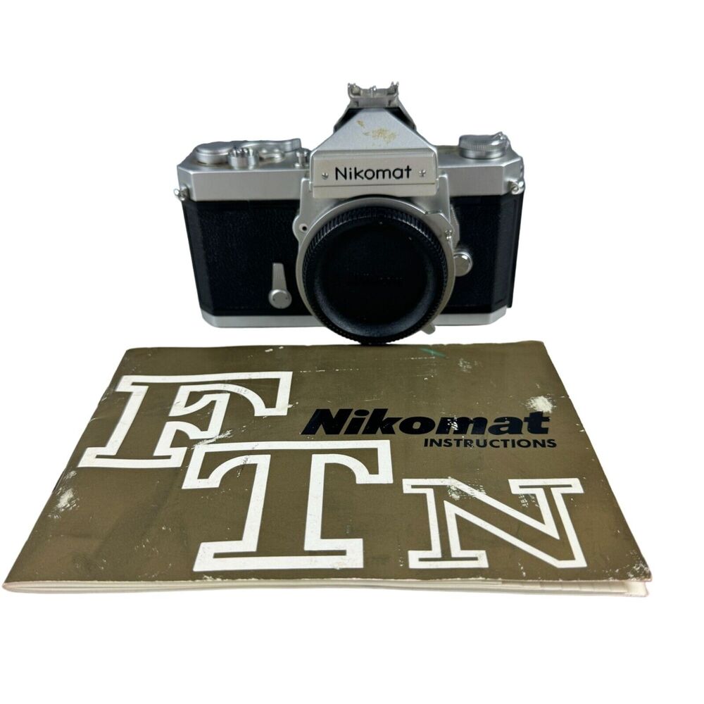 Vintage Nikomat FTN 35mm SLR Film Camera Body With Instructions